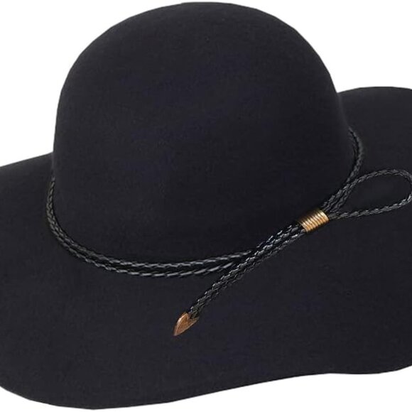 Women's 100% Wool Foldable Wide Brim Retro Fedora Floppy Felt